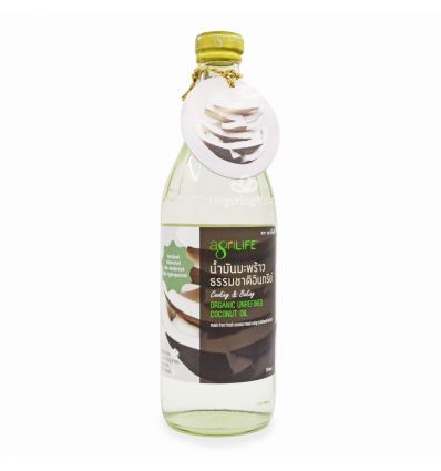 Agrilife - น้ำมันมะพร้าว สำหรับใช้ทำอาหาร 750 มล. USDA certified Organic