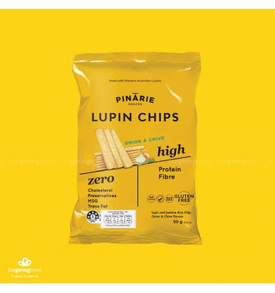 Pinarie Snacks Lupin Chips Onion & chive หัวหอมกุยช่าย 50 กรัม