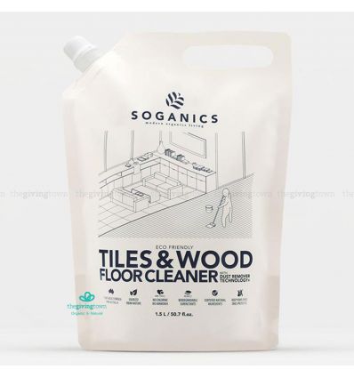 SOGANICS REFILL แบบเติม น้ำยาถูพื้น Eco-Friendly Tiles & Wood Floor Cleaner