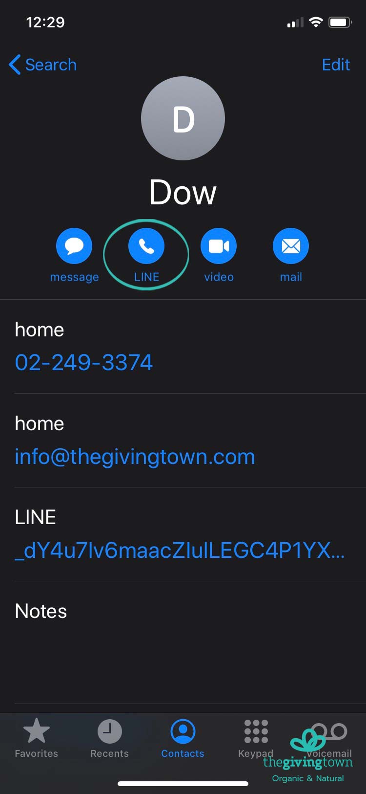 การตั้งค่า เปิดการใช้งาน iPhone LINE Integrated Calling โทร LINE ออกจาก รายชื่อ Contact ใน iPhone Step 9